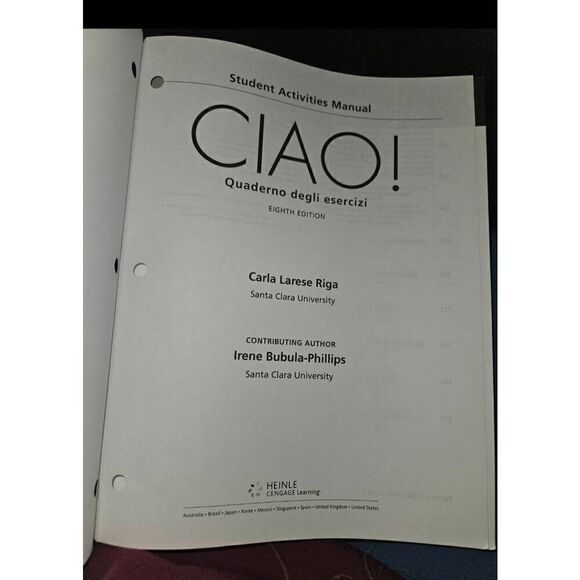 Carla Larese Riga and 1 more Student Activity Manual for Riga/Phillips' Ciao!, 8 - Picture 3 of 6